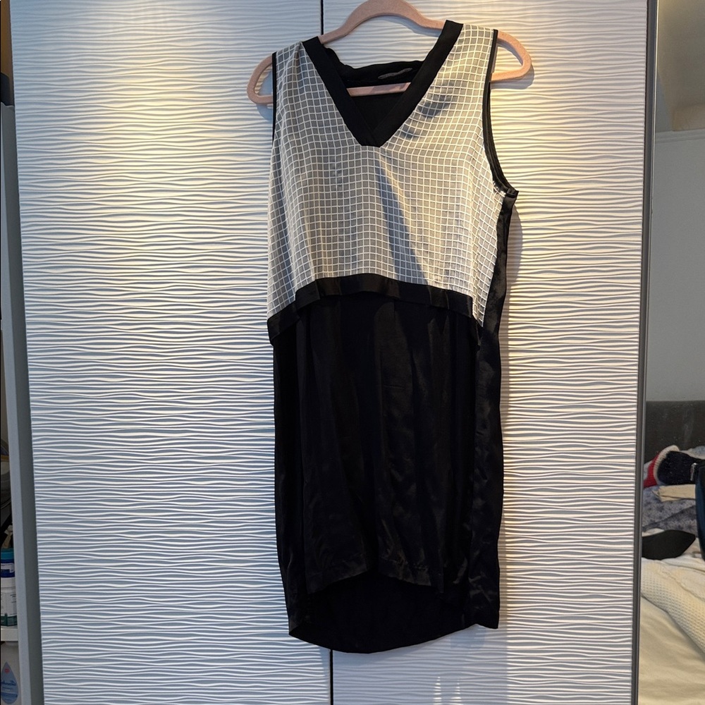 Cop.Copine Irma Black and White High Low Dress sz 42 us 10 - Picture 1 of 9